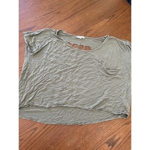 E & M Green Short Sleeve Shirt Size L
